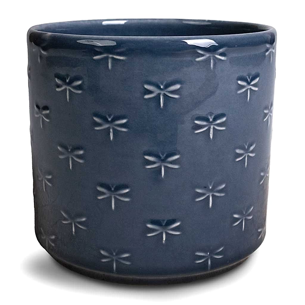 Arley Plant Pot - Blue Dragonfly Medium