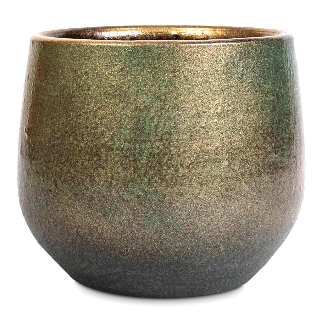 Esra Plant Pot Shiny Green - 15x13cm
