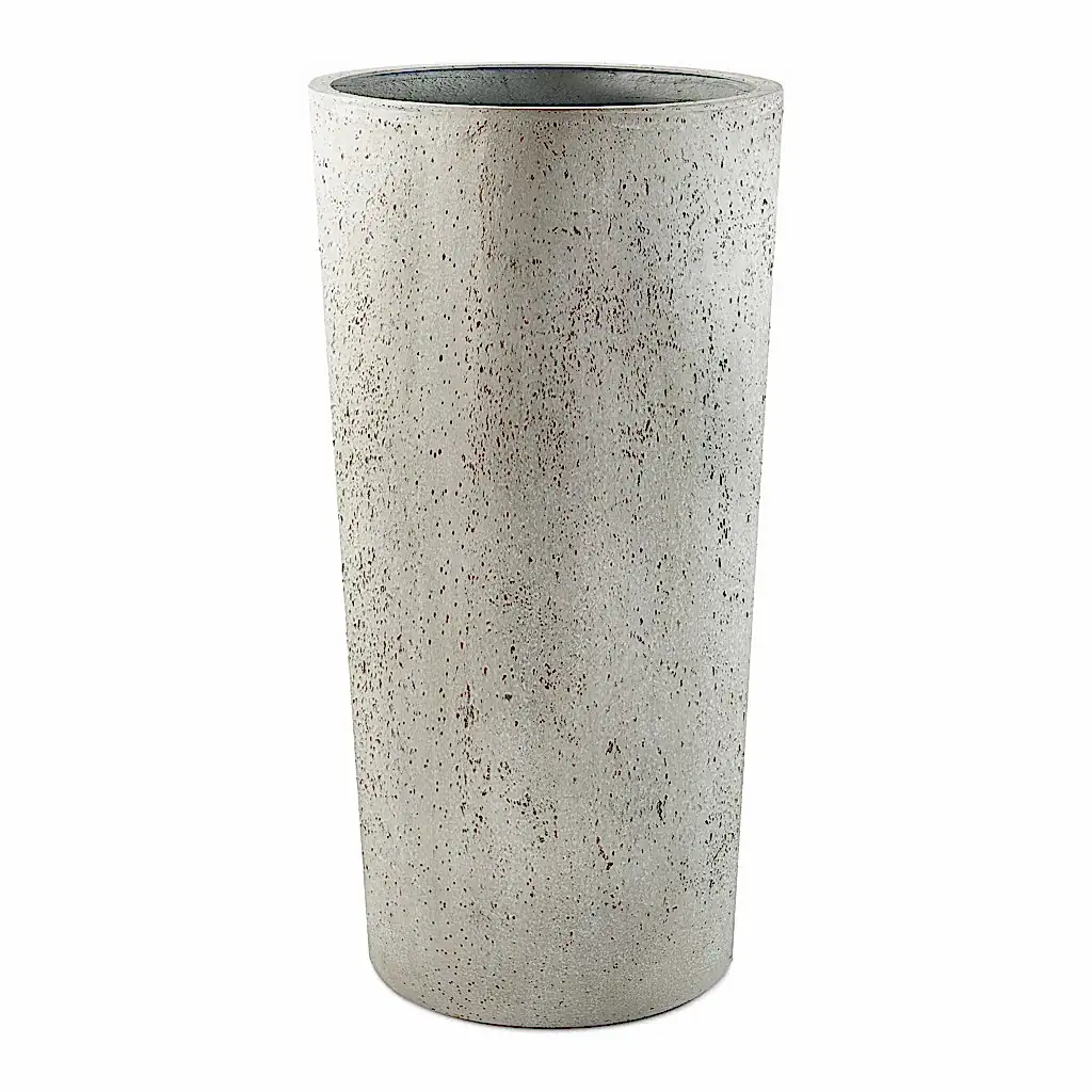 Grigio Tall Vase Planter - Antique White Concrete