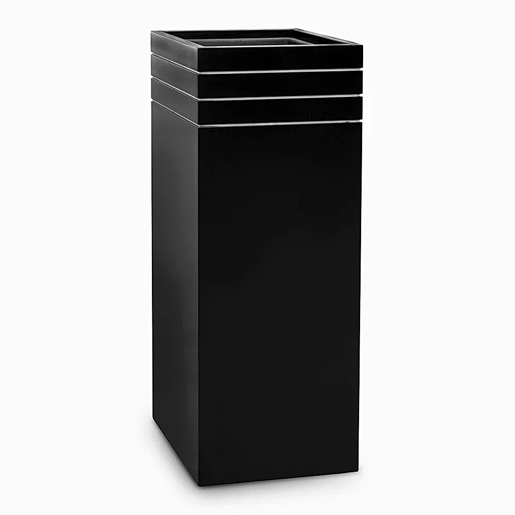 Line-Up Tall Square Planter - Matt Black