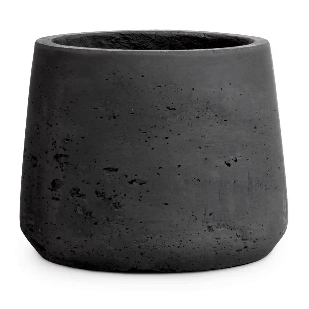 Patt Plant Pot Black Washed - 14x11cm 