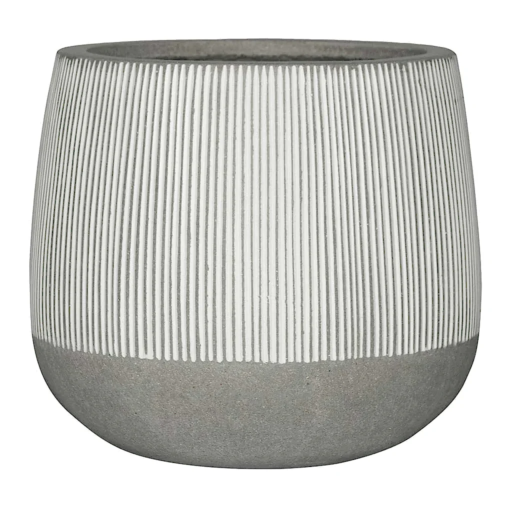 Ridged Pax Plant Pot - White Stripe