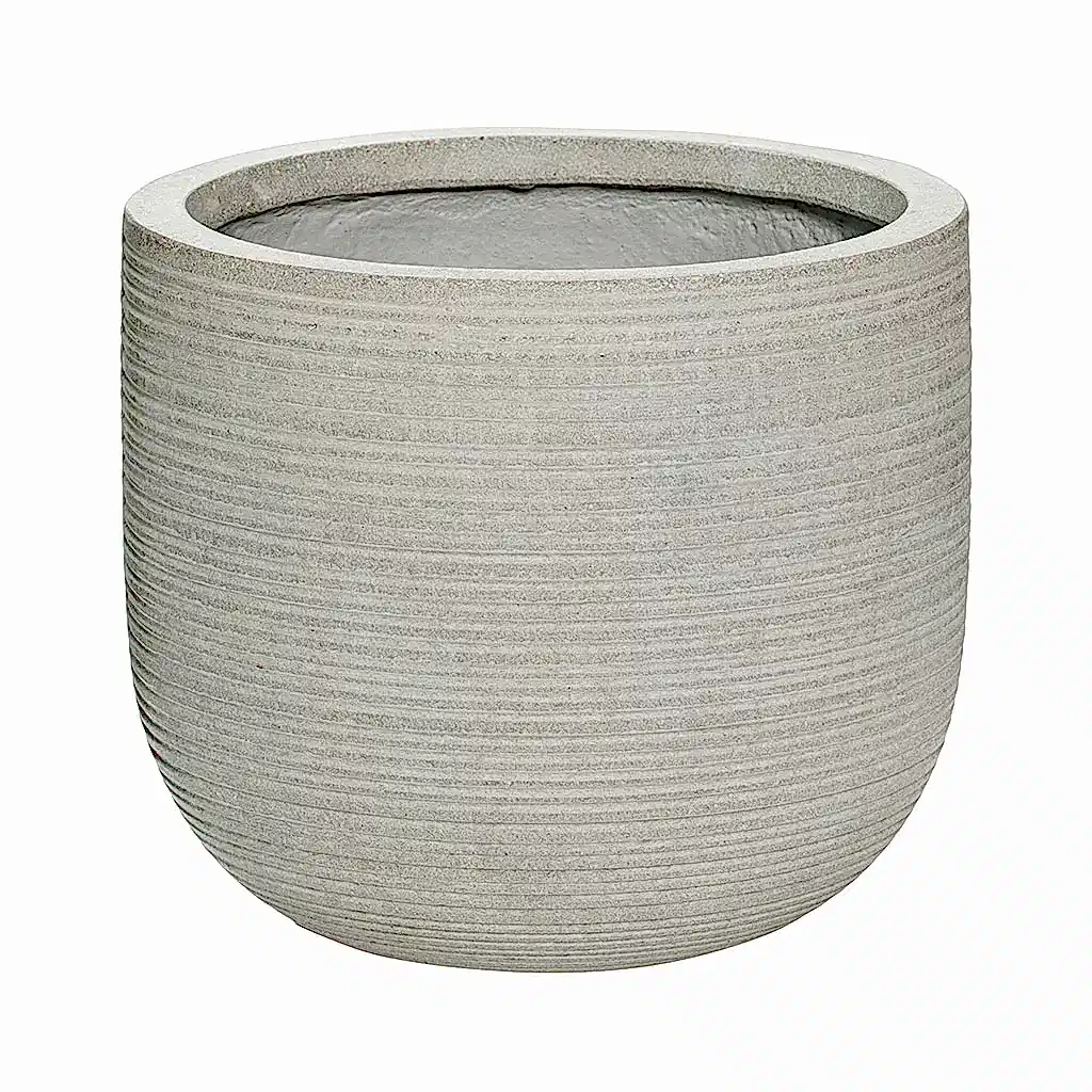 Dice Plant Pot - Ridged Cement 28 x 25cm