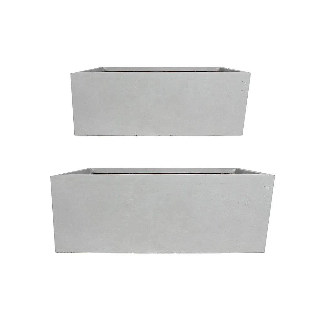Amfa Trough Planters Set of 2 Grey