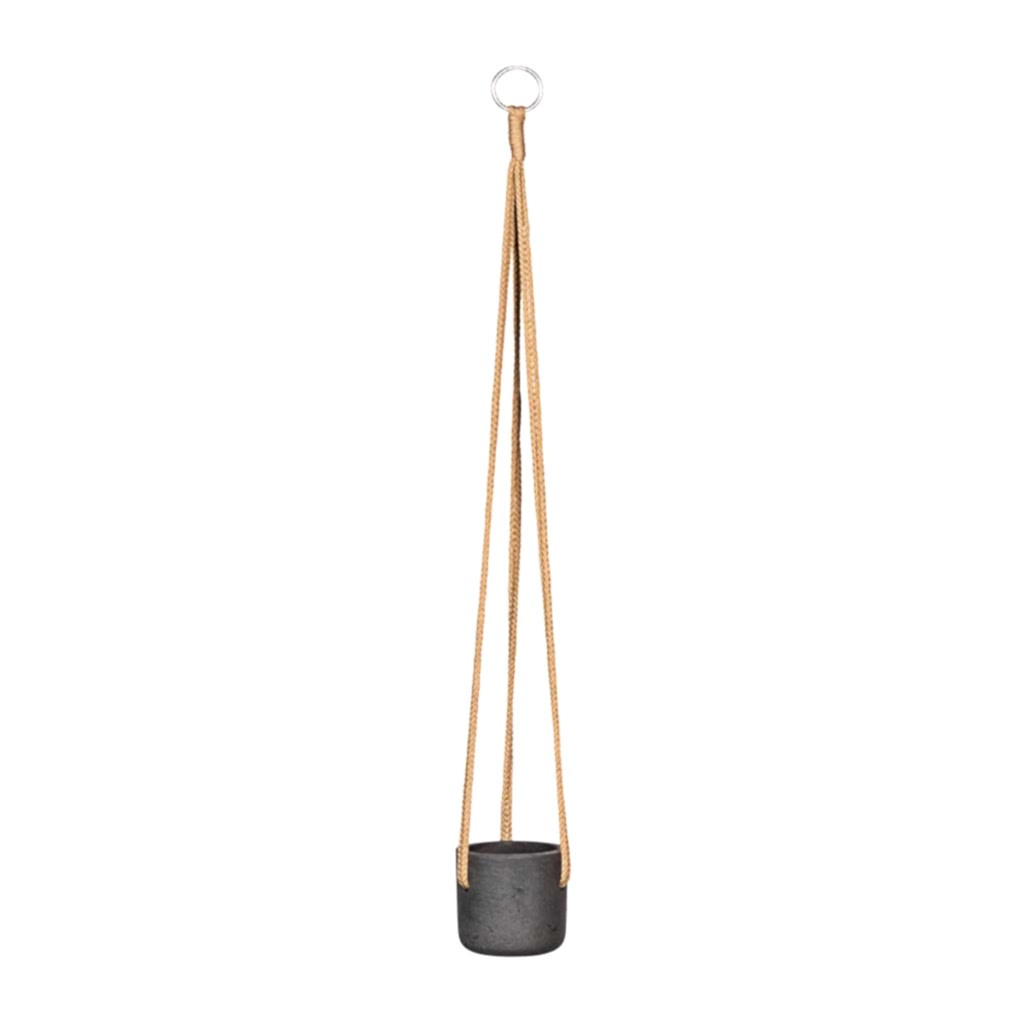 Charlie Hanging Plant Pot - Black Washed - X Small