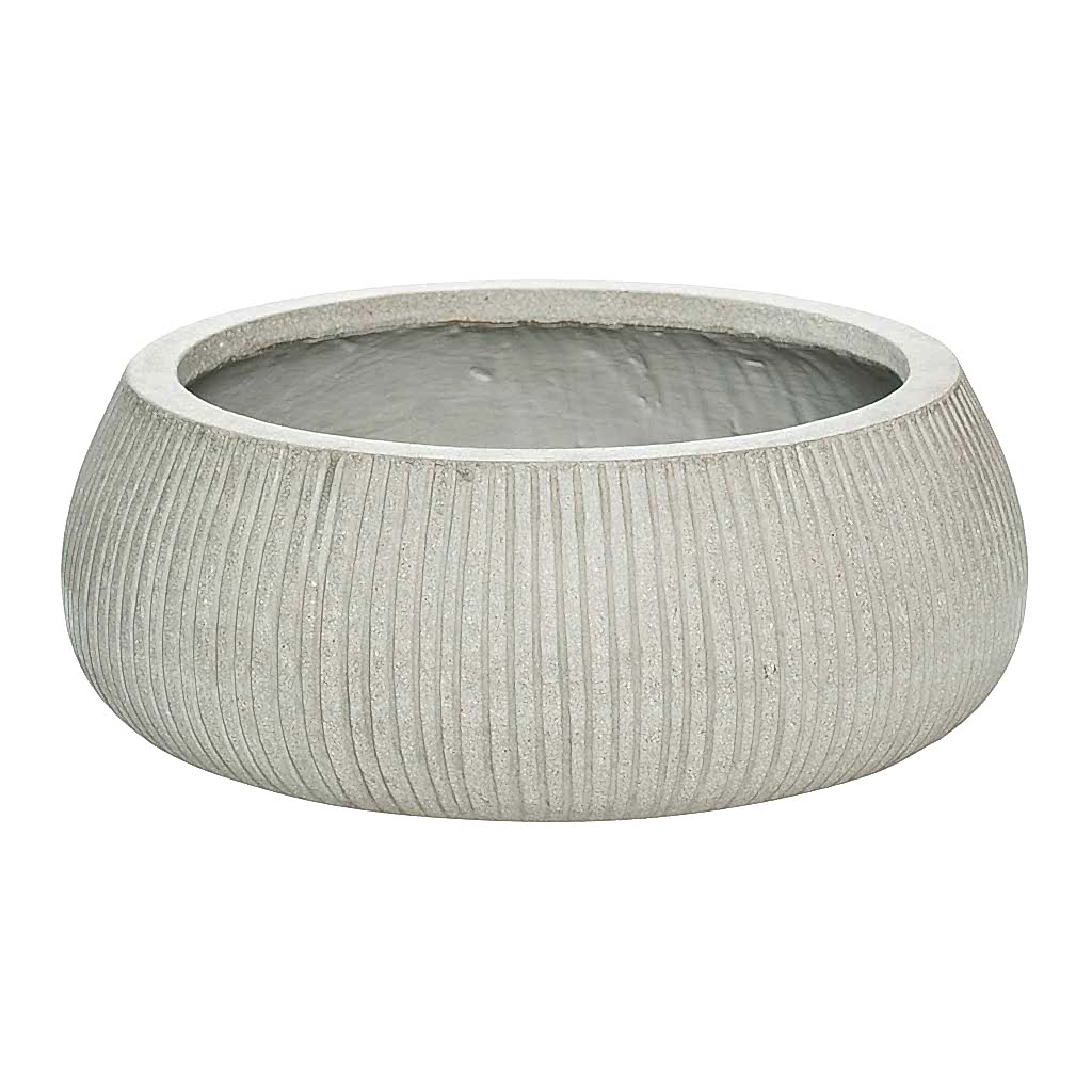Eileen Plant Bowl Ridged Cement