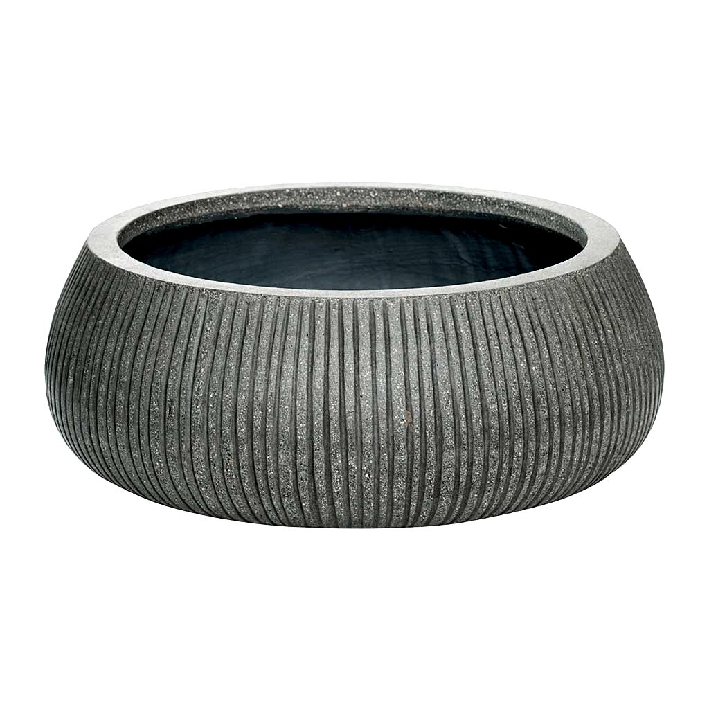 Eileen Plant Bowl Ridged Dark Grey