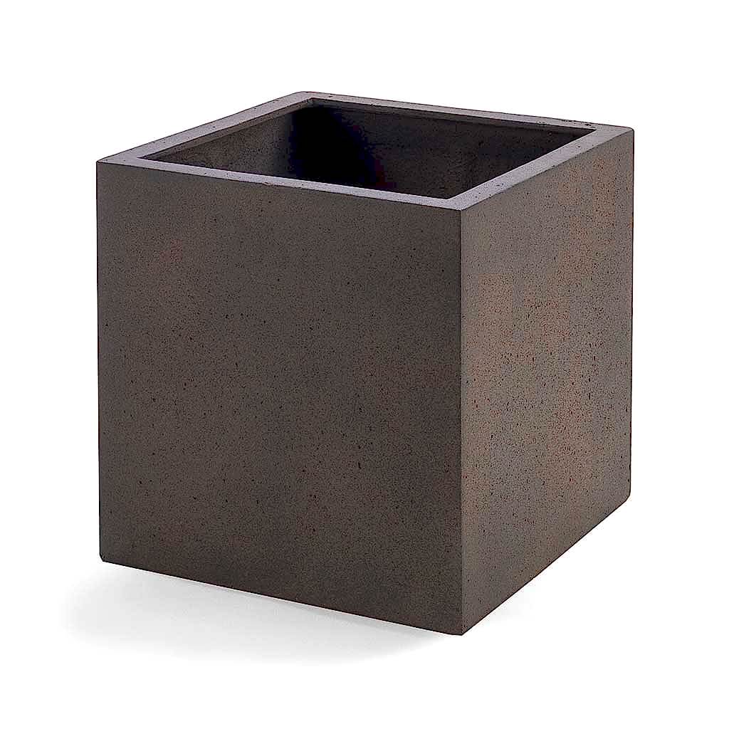 Grigio Cube Planter - Rusty Iron Concrete