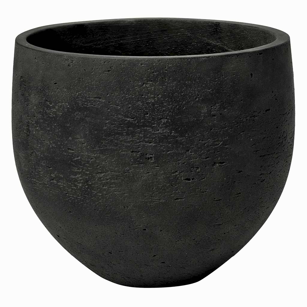 Mini Orb Kevan Plant Pot - Black Washed - Medium
