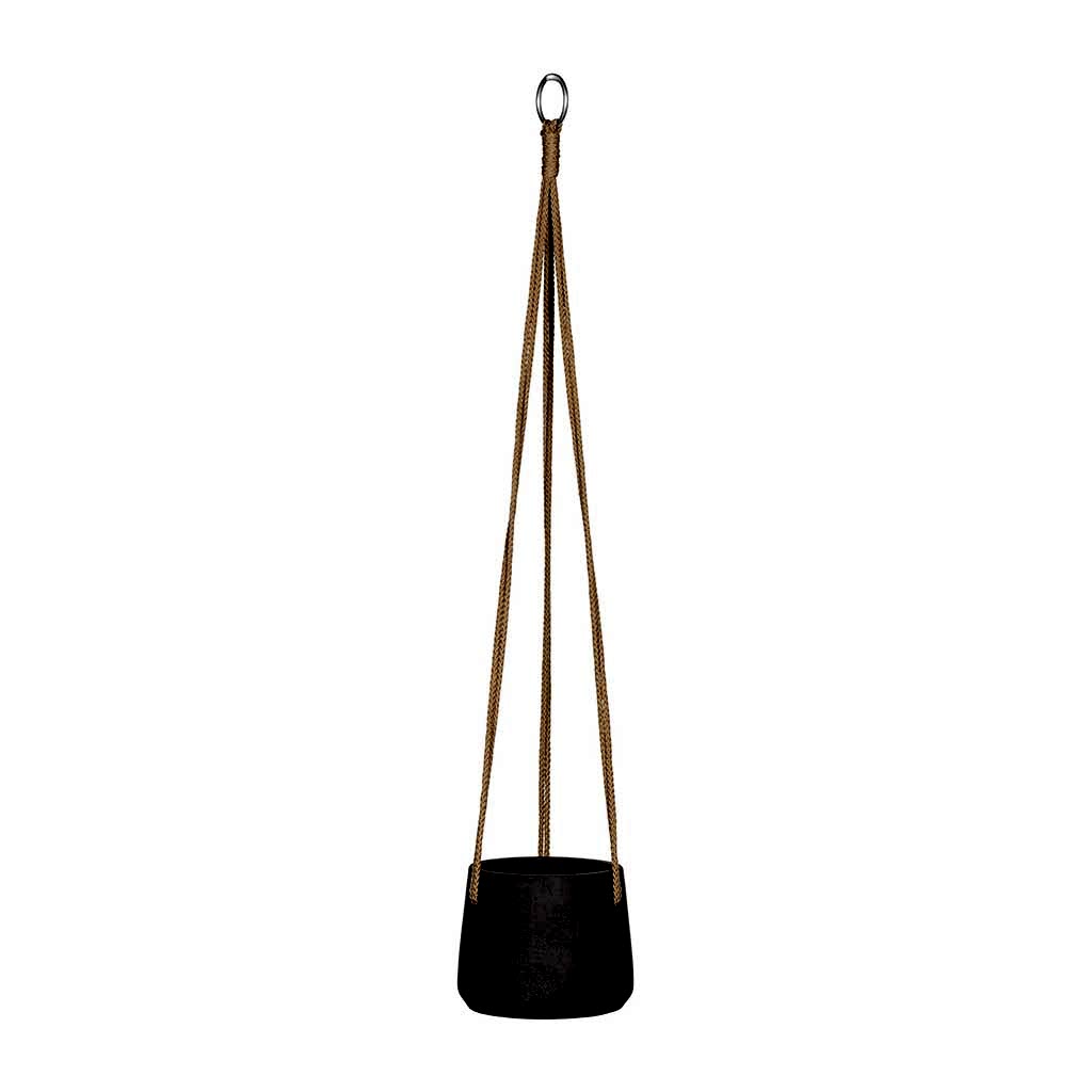 Patt Hanging Plant Pot - Black Washed - XSmall
