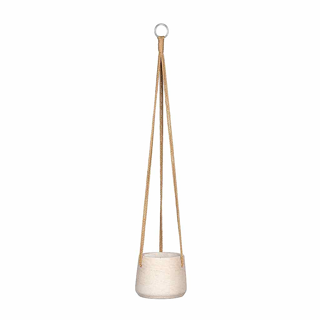 Patt Hanging Plant Pot - Grey Washed - XSmall