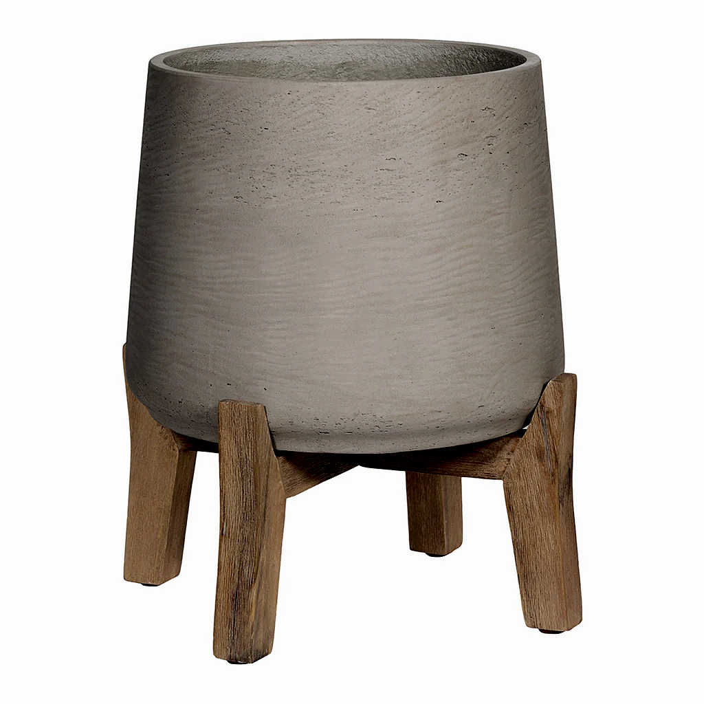 Patt Plant Pot Low Stand Grey Washed