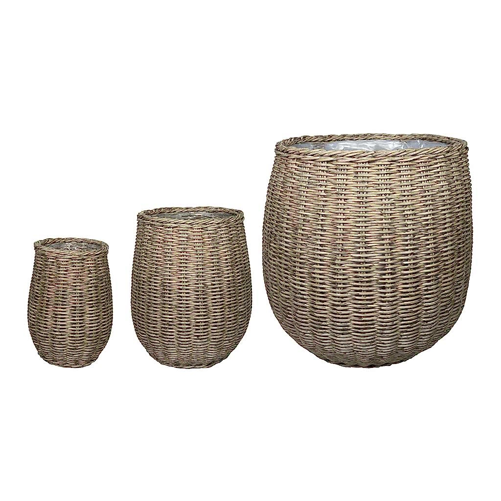 Siona Wicker Plant Baskets Set of 3 - Natural